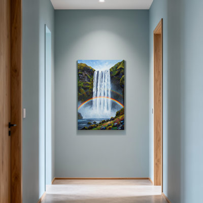 Landscape & Nature Waterfall Rainbow Landscape Nature Art Print