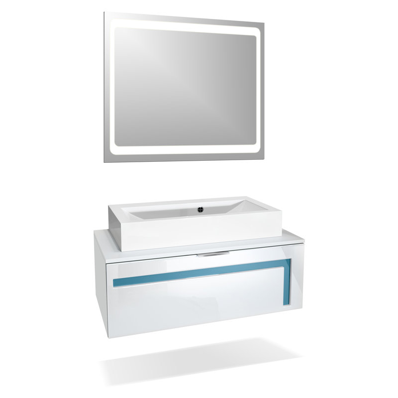 Kerner 960mm Wall Mounted Vanity Unit, Petrol
