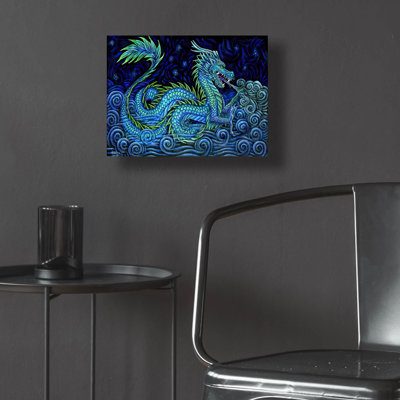 «Dragon azur chinois» par Rebecca Wang Art