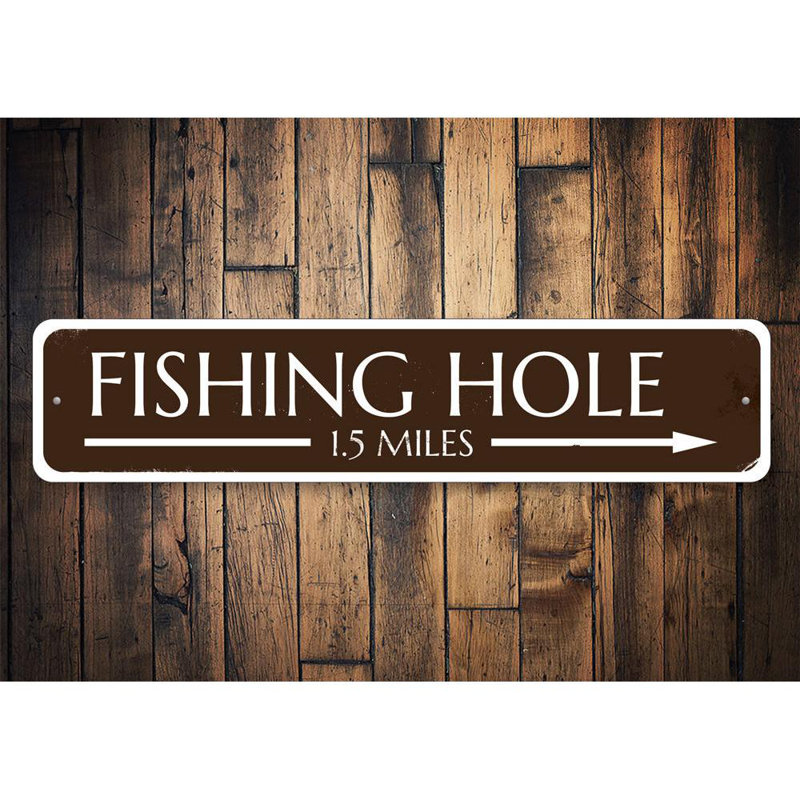 Panneau de pêche en aluminium, H 4 po x l 18 po x P 0,04 po
