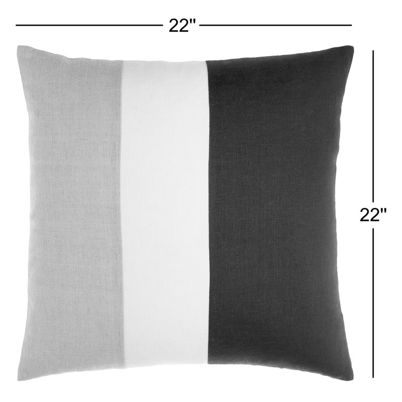 Hegg Striped Linen Reversible Throw Pillow, 20" H x 20" W, Down