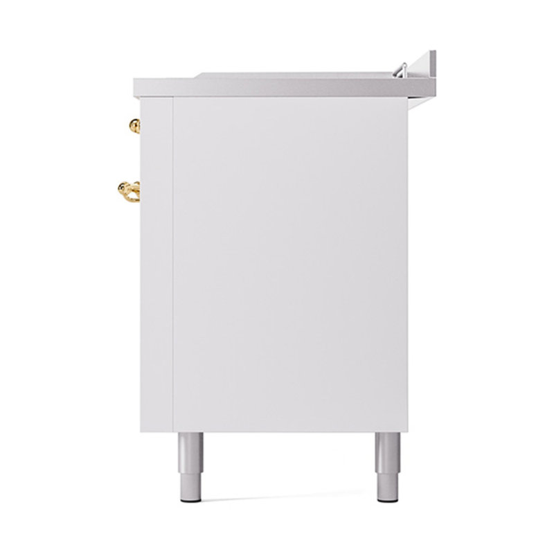 Cuisinière à double combustible ILVE Nostalgie II Series 60 po avec 7 brûleurs scellés, plaque de cuisson et table française (propane liquide, porte pleine)
