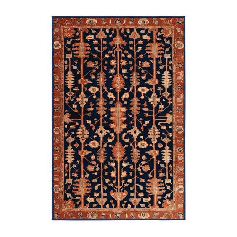 Machine Washable Persian Gray Area Rug, Rectangle 5' x 7'