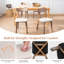 Chaises de salle à manger en bois massif, chaises d'appoint rembourrées modernes avec assise en tissu de lin-15883359-15883347