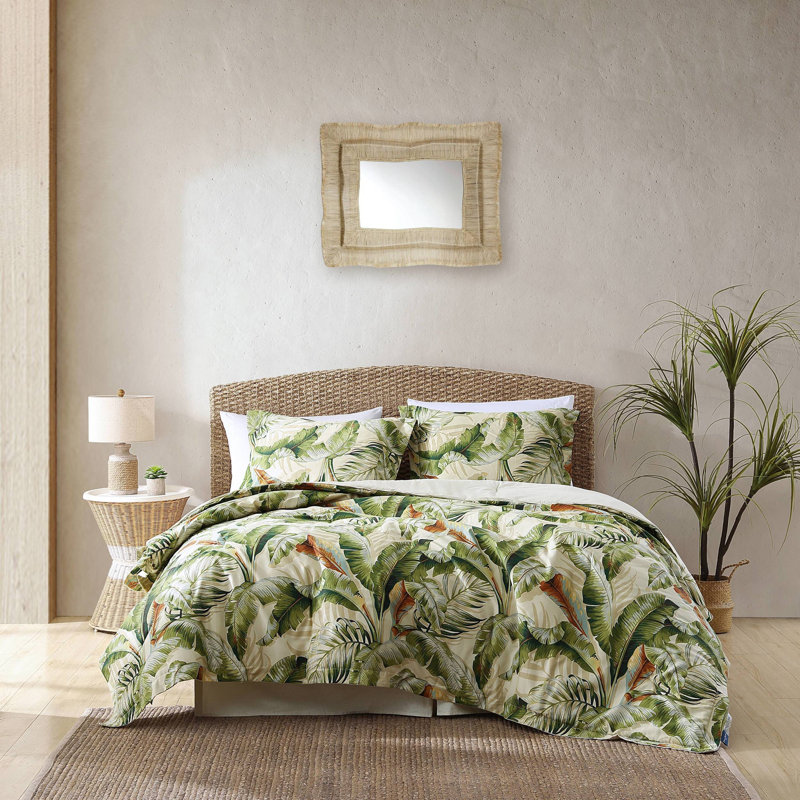Tommy Bahama Palmiers Cotton Reversible 4 Piece Comforter Set, Cal. King Comforter + 3 Additional Pieces