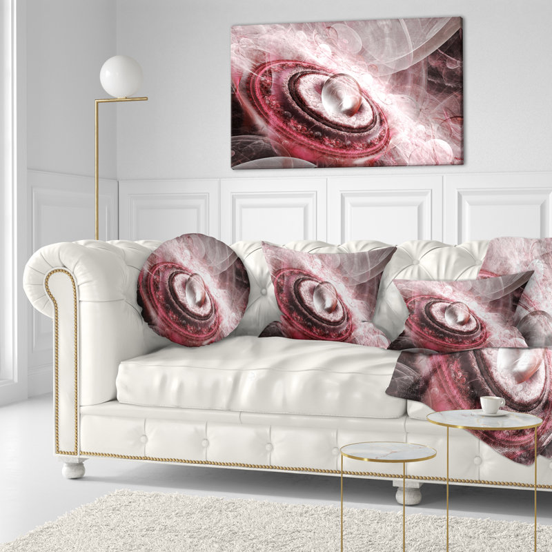 Soucoupe volante en cristal - Coussin décoratif à imprimé floral, rouge