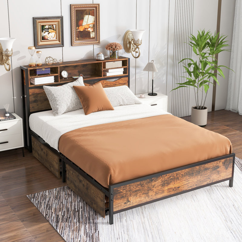 Yasira Metal Storage Bed, Queen