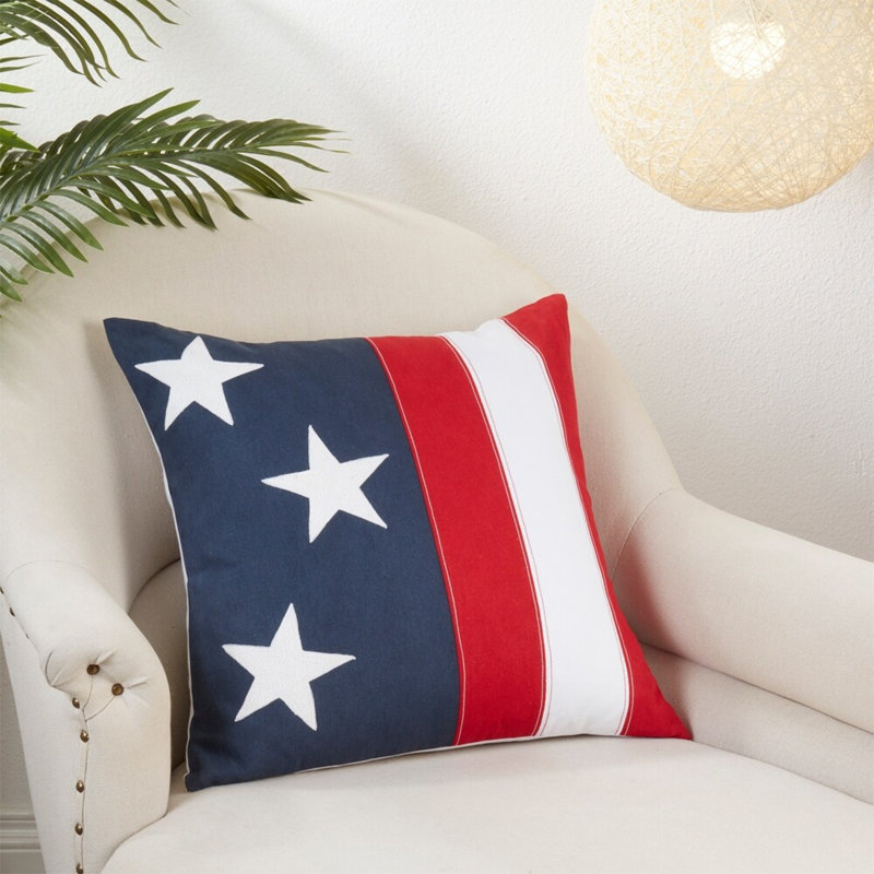 Star, Striped Pillow Cover, 20"H x 20"W, Square