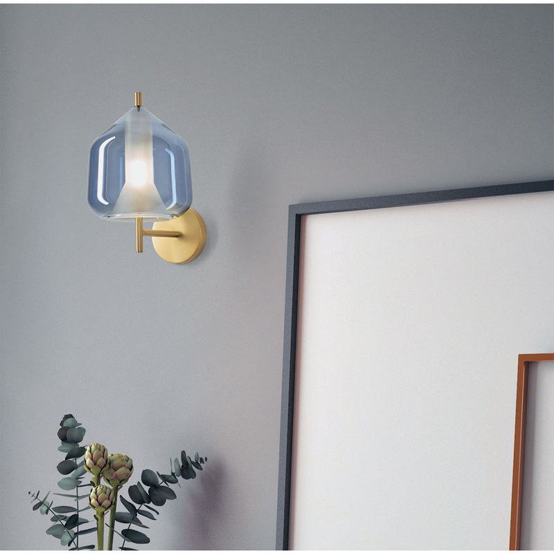 Colusa Armed Sconce, Sky Borosilicate