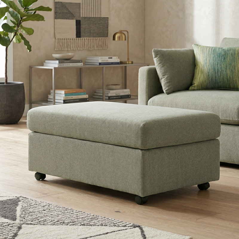 Repose-pieds rembourré Roundhill Furniture Wilson, vert olive, Vert olive
