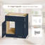 Armoire de cuisine, bleu marine, bois massif-1005204134