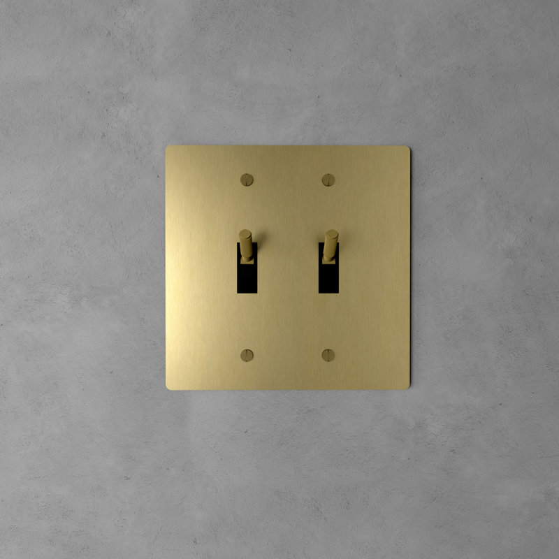 Ozarke Modern Brass Toggle Switch, Brass, 1 Gang 2 Way