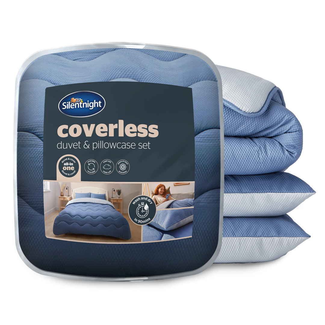Silentnight Seersucker Coverless Duvet 10.5 Tog With Matching Pillowcases, All Seasons