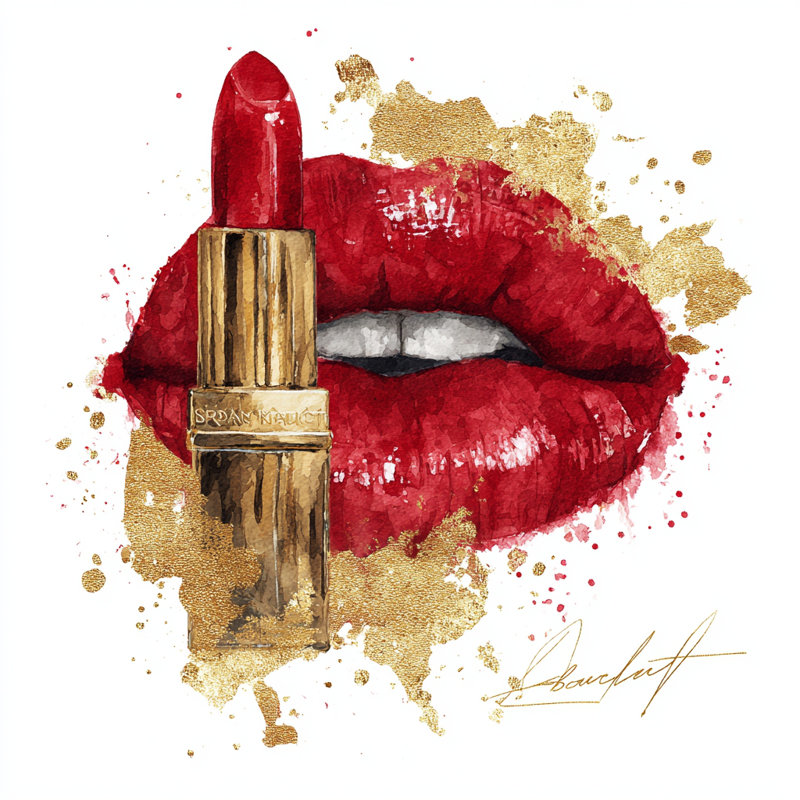 Art mural sur toile Luxe Rouge, H 30 po x l 30 po