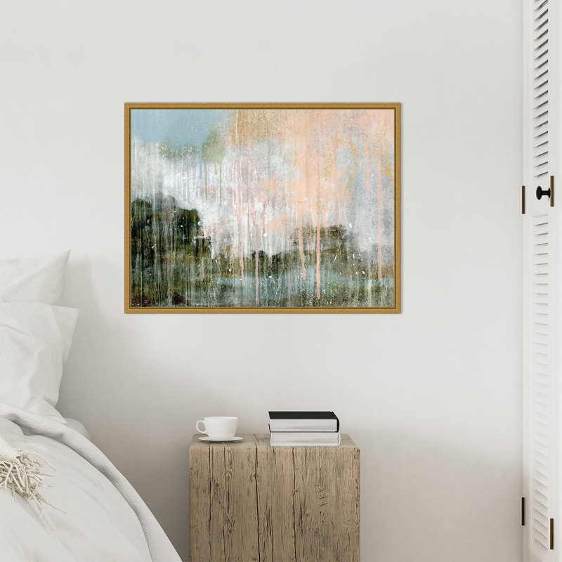«Paint Splattered Landscape II» par Victoria Barnes, reproduction d'art sur toile encadrée, H 23 po x l 30 po