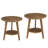 Solid Wood Round Side Table Set Of 2, 2-Tier End Table With Storage Shelf