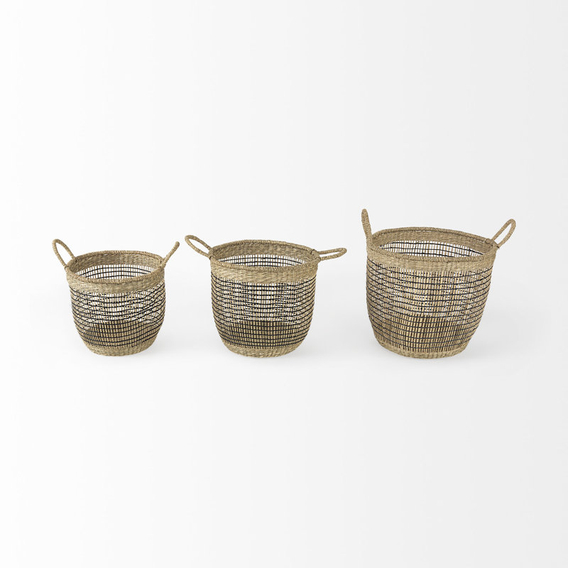 Ensemble de 3 paniers en ruppie maritime