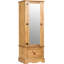 Apache 1 Mirrored Door, 1 Drawer, Compact Wardrobe, Pine, Waxed Finish, Corona Design-20655500
