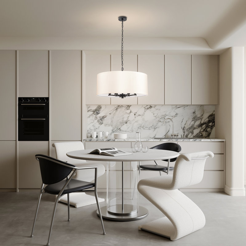 Elynore 6 - Light Dimmable Chandelier Dining Room Light Fixture Drum Light Kitchen Chandelier Dining Table Light