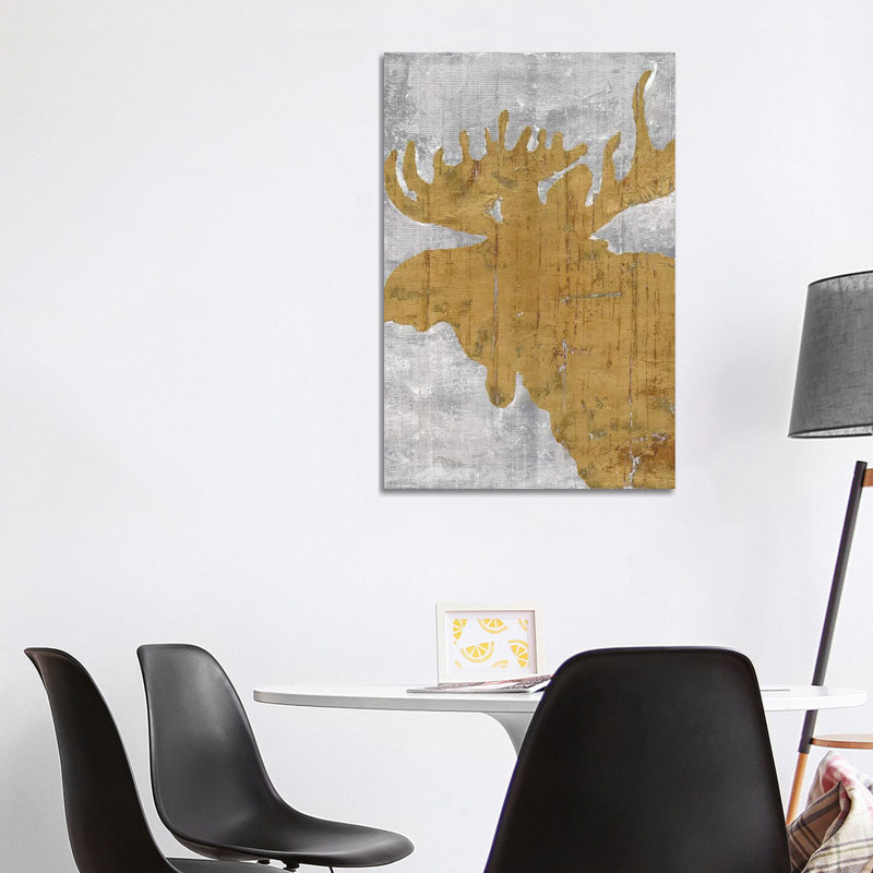 Rustic Lodge Animals Moose by Marie Elaine Cusson - Wrapped Canvas Painting, 101.6 cm H x 66.04 cm W x 1.91 cm D