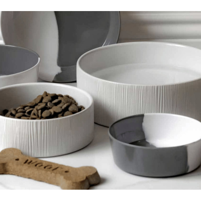 Bol pour animaux Maxen, 2.5", Grand (5 tasses / 40 oz liquides), Gris