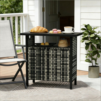 Table basse d'extérieur, organisateur d'armoire de rangement pour serviettes d'extérieur, table de bar d'extérieur