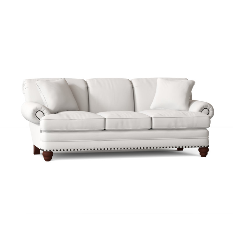 Spratt Sofa, Dark Brass, Manhattan, Peyton 31 White Performance Twill
