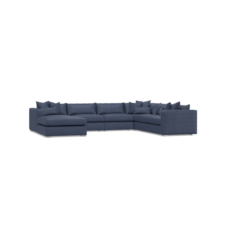 Sectional, Blue Chenille