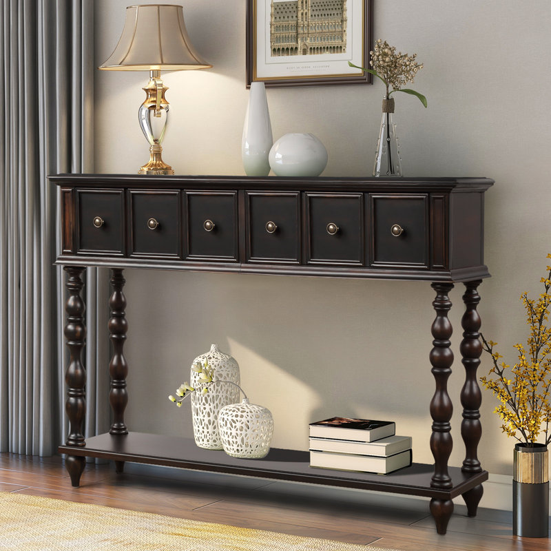 Console en bois massif Eskridge, Auburn foncé