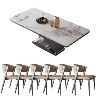 Ensemble de table de salle à manger rectangulaire moderne et simple