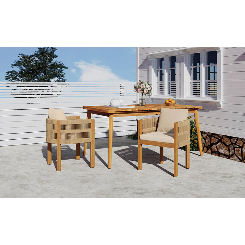 Ensemble de 2 chaises de patio, Beige