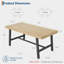 Table de salle à manger industrielle 63 "pour 4 à 6 personnes, grande table de cuisine avec structure en métal robuste, comptoir rectangulaire