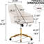 Fauteuil ergonomique Ty Velvet Beige - Pivotant, réglable, rembourrage confortable, bureau doré stable avec housse Bureau ergonomique, base solide-836896778