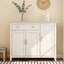 Banc de rangement blanc en bois manufacturé-696635746