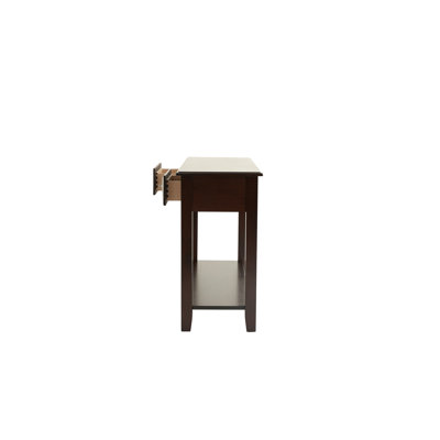 Console classique moderne en bois 1 pièce Console Mobilier de salon Placage de table Dessus de tiroir Tablette Espresso / Finition noir antique