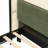 Queen Size Platform Bed Solid Wood Deep Black Green Headboard No Box Spring Needed For Modern Bedroom