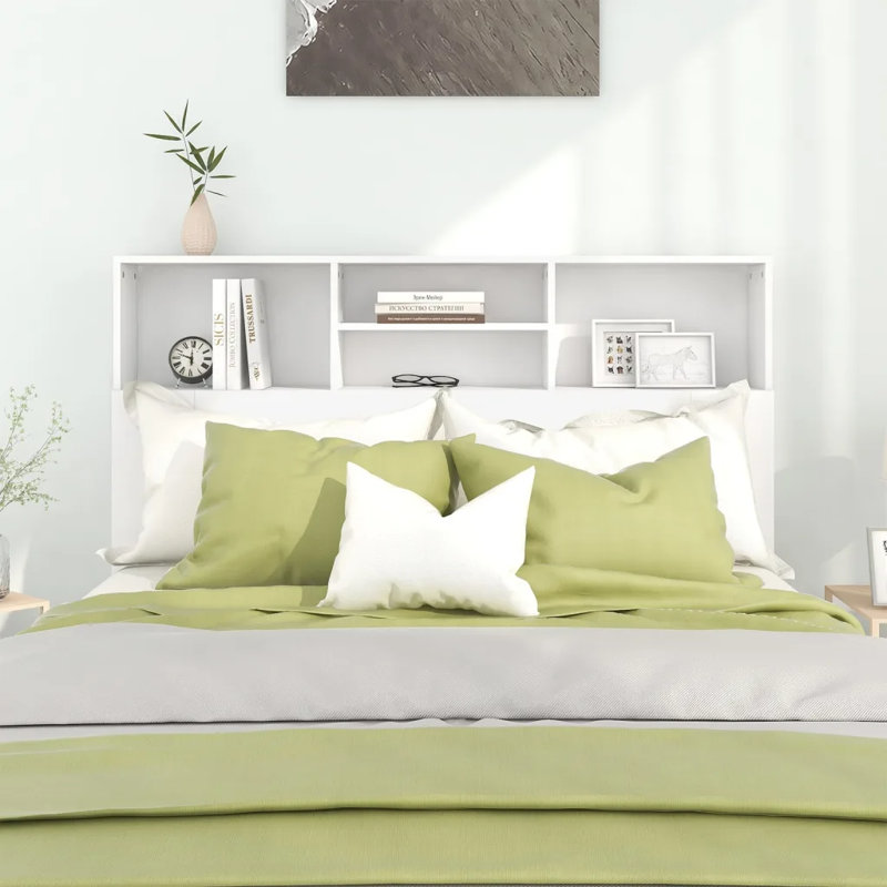 Melby Headboard Cabinet, Double (4'6), White