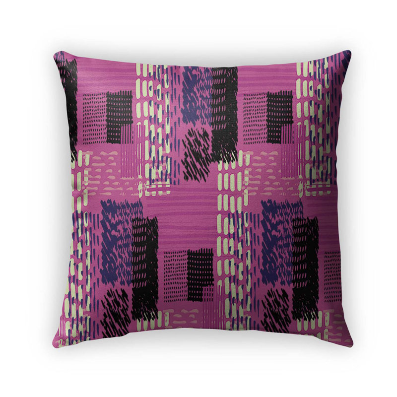 Geometric Cotton Blend Outdoor Reversible Throw Pillow, 26" x 26"