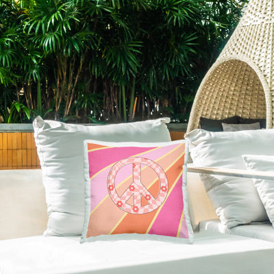 Coussin d'extérieur imprimé Beaming Floral Peace Design par Jesse Keith