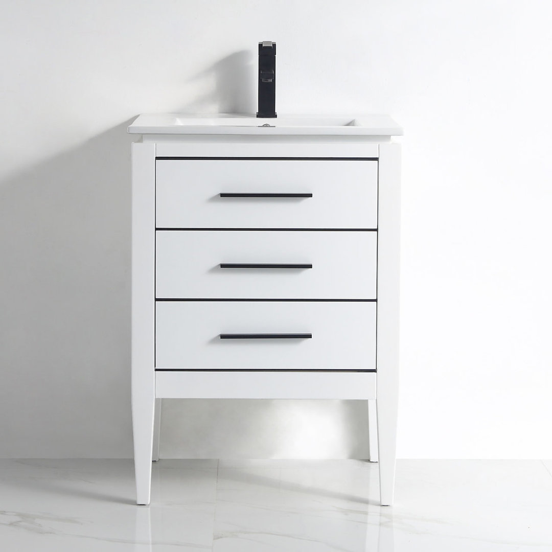 Stewie 24'' Single Bathroom Vanity with Ceramic Top Wrought Studio™ Base 