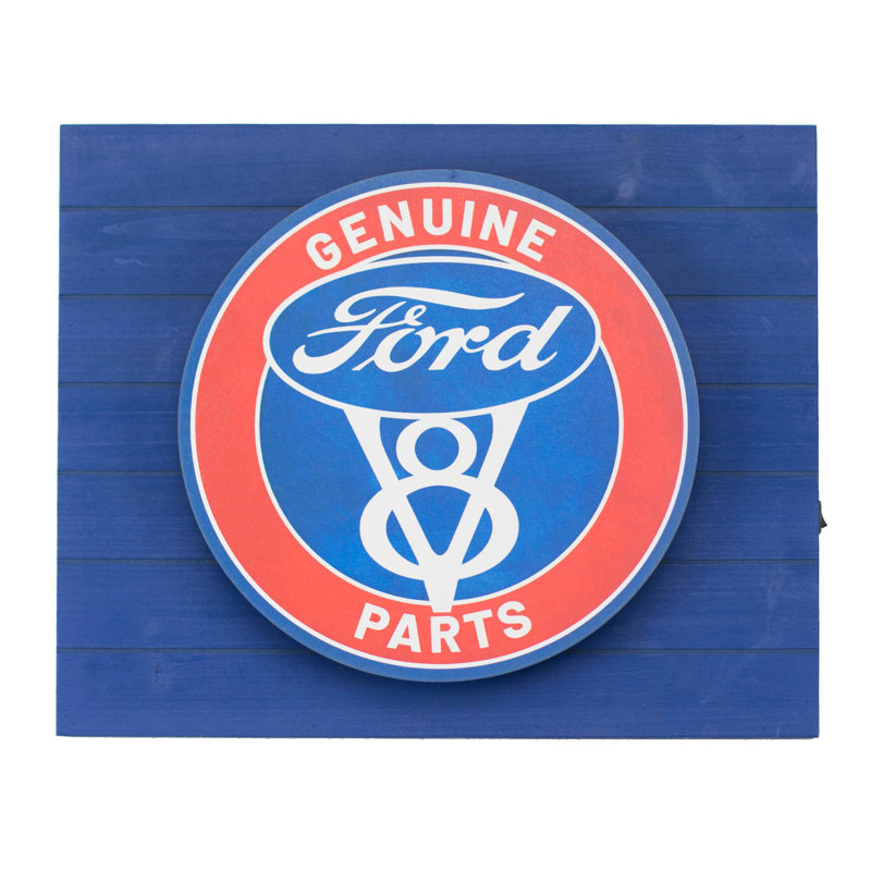 Enseigne rétro rétroéclairée à DEL en métal Vintage Pièces authentiques Ford 15 po x 18 po