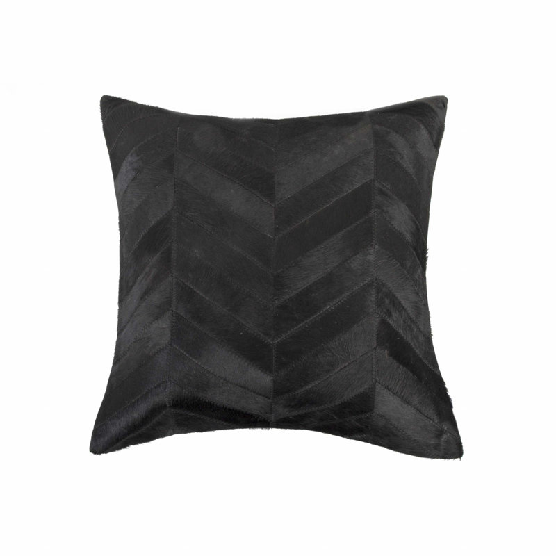 Coussin décoratif à chevrons, Noir/naturel