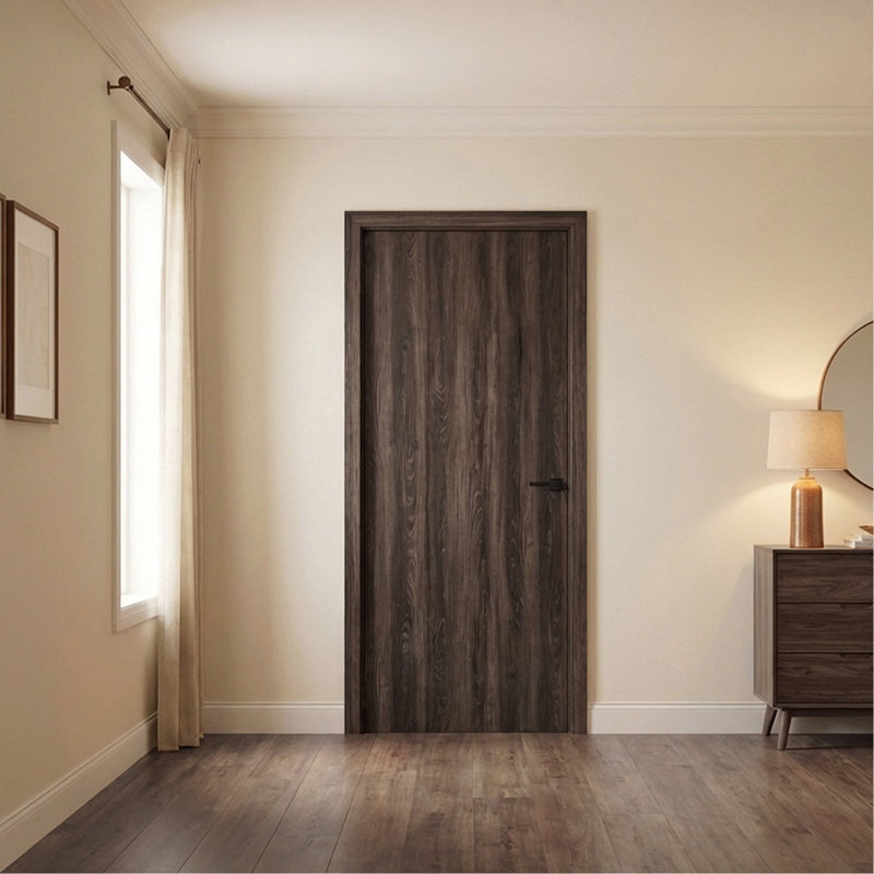 30 po x 80 po Dalle de porte intérieure encastrée en noyer, 30" x 80", Walnut