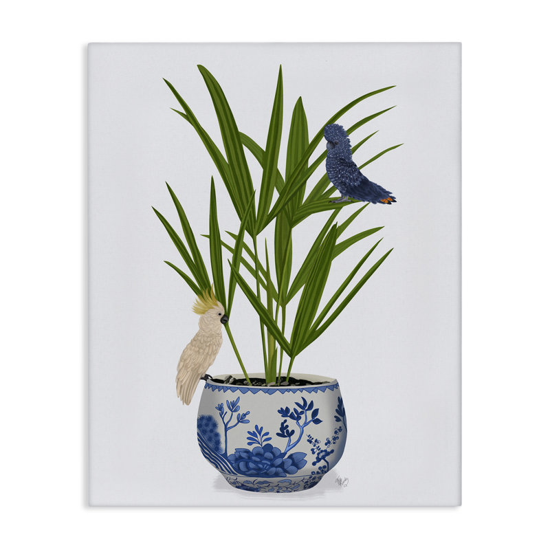 «Cockatiels on Planter» par Fab Funky, H 30 po x l 24 po