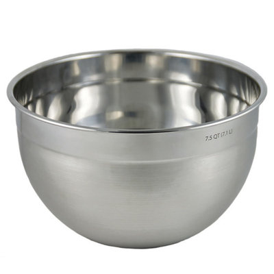 Tovolo Stainless Steel Mixing Bowl 7.5 Quart XL Extra Large Metal Kitchen Bowl