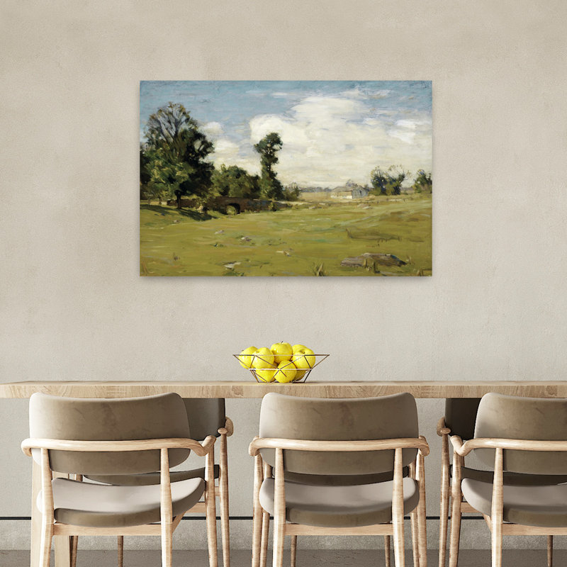Paysage champêtre abstrait contemporain, art naturel, H 36 po x l 24 po