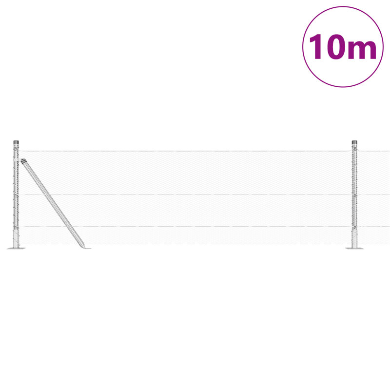Hexagon Fence Galvanised Steel, 40cm H x 1000cm W