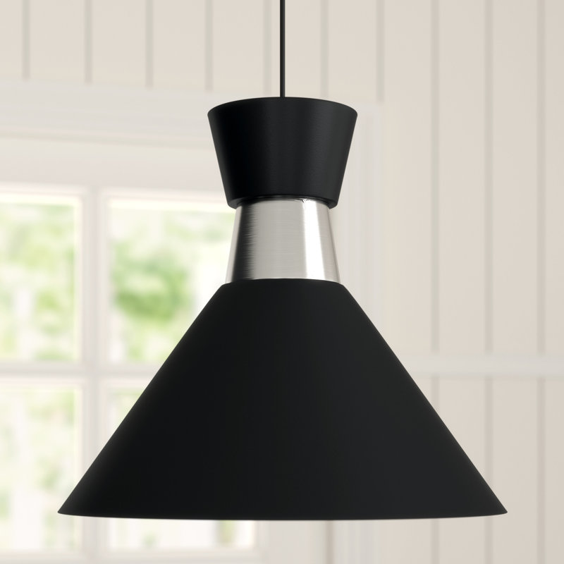 Bessemer 1 - Light Cone Pendant, Black/Steel