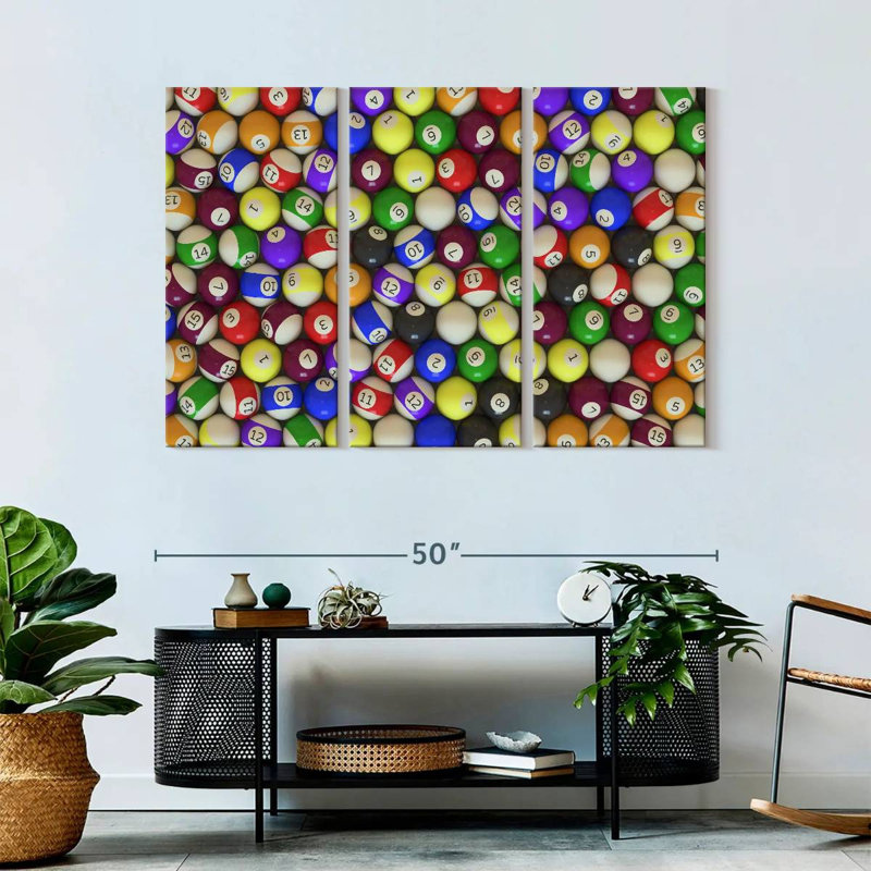 «Billiard Collection», 3 pièces sur toile, H 32 po x l 50 po x P 1,25 po