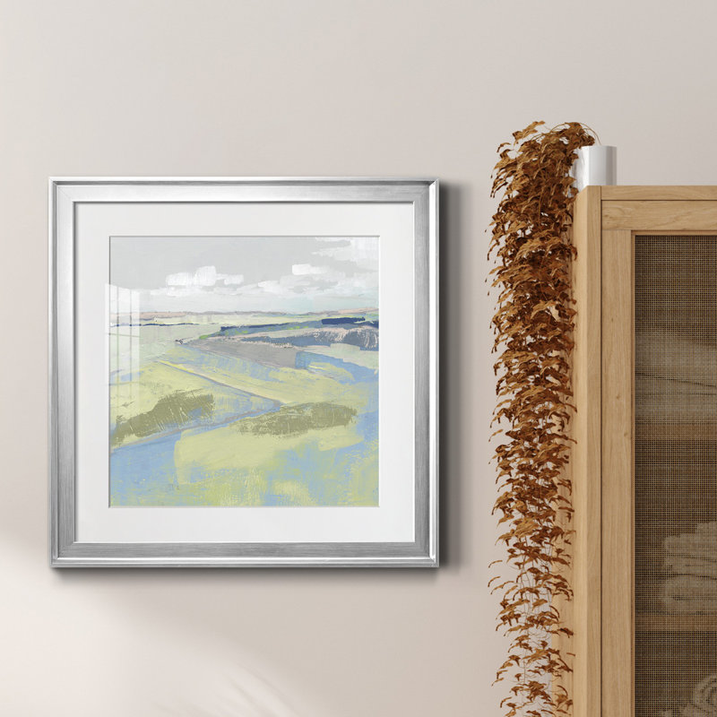 Pastel Prairie II - Toile encadrée de qualité supérieure - prête à être accrochée, H 17,5 po x l 17,5 po x P 1,5 po, Blanc